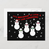 Snowmen kerstkoor feestdagenkaart (Voorkant / Achterkant)