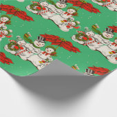 Snowmen Kerstmis Cadeaupapier (Hoek)