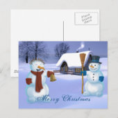 Snowmen Kerstmis Feestdagenkaart (Voorkant / Achterkant)