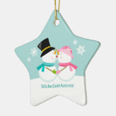Snowmen Kerstmis kussen Keramisch Ornament (Links)