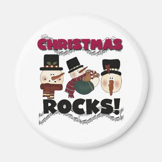 Snowmen Kerstmis Rocks Magneet (Voorkant)