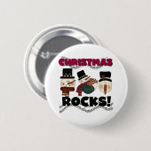 Snowmen Kerstmis Rocks Ronde Button 5,7 Cm (Voorkant /achterkant)