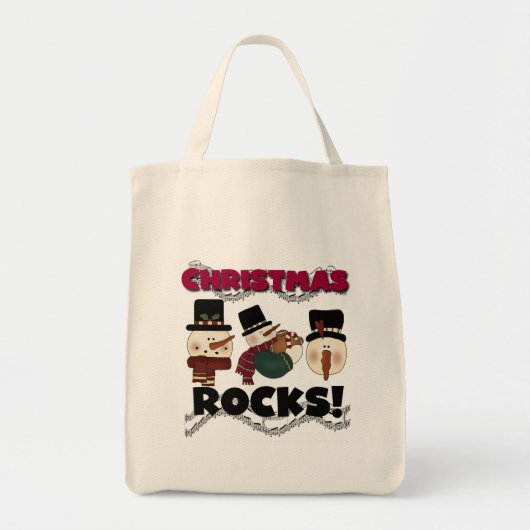 Snowmen Kerstmis Rocks Tote Bag (Voorkant)