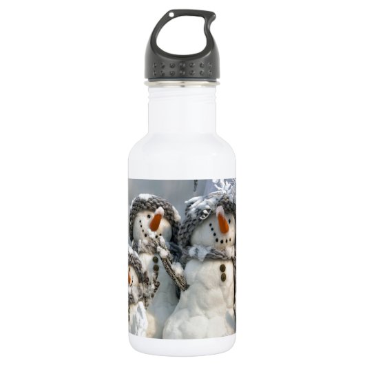 Snowmen Kerstmis Waterfles (Voorkant)