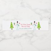 Snowmen Kerstmis Waterfles Etiket (Enkel label)