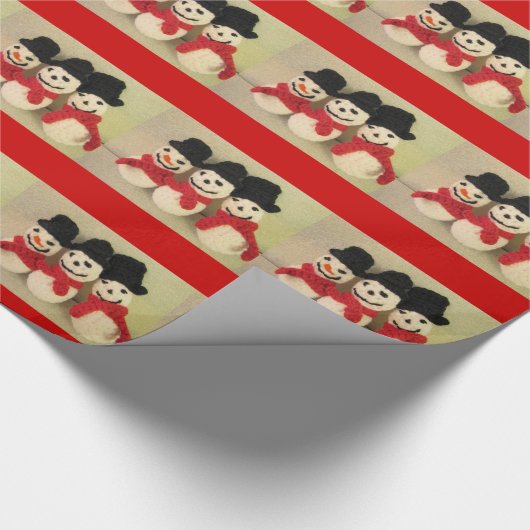 Snowmen kerstpapier cadeaupapier (Hoek)