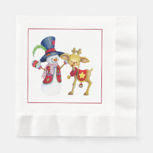 Snowmen-kerstpapier Napkins Servet
