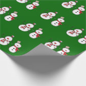 Snowmen kerstpatroonpapier cadeaupapier (Hoek)