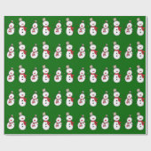 Snowmen kerstpatroonpapier cadeaupapier (Vlak)
