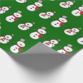 Snowmen kerstpatroonpapier cadeaupapier (Hoek)