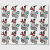 Snowmen koppelen aan het knuffelen van sneeuwmanne cadeaupapier (Vlak)
