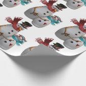 Snowmen koppelen aan het knuffelen van sneeuwmanne cadeaupapier (Hoek)