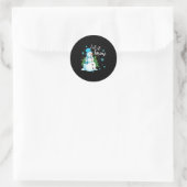 Snowmen Let It Snow Christmas Funny Family Matchin Ronde Sticker (Tas)