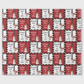 Snowmen Melt je hart | Kerstmis Cadeaupapier (Vlak)