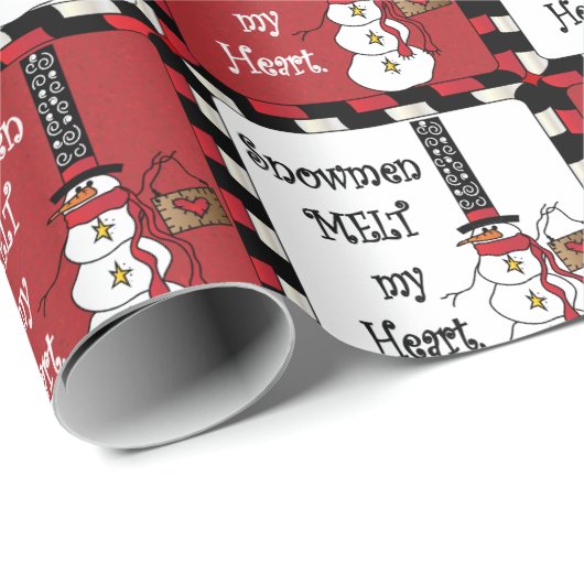 Snowmen Melt je hart | Kerstmis Cadeaupapier (Rol Hoek)