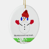 Snowmen Melt Mijn hart Keramisch Ornament (Rechts)