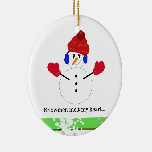 Snowmen Melt Mijn hart Keramisch Ornament (Rechts)