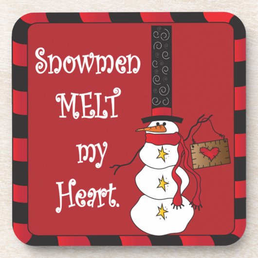 Snowmen Melt mijn hart | Kerstmis Drankjes Onderzetter (Voorkant)