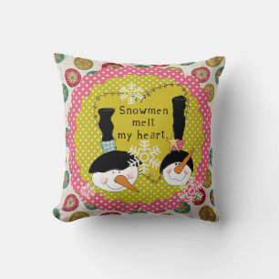 Snowmen Melt Mijn Heart Holiday Pillow Kussen