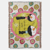 Snowmen Melt Mijn Heart Holiday Throw Deken (Voorkant Verticaal)