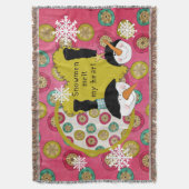 Snowmen Melt Mijn Heart Holiday Throw Deken (Voorkant Verticaal)