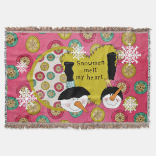Snowmen Melt Mijn Heart Holiday Throw Deken