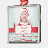 SNOWMEN MERRY CHRISTMAS FOTO ORNAMENT (Links)