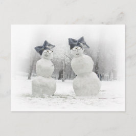 Snowmen met Big Bow-Petten Briefkaart