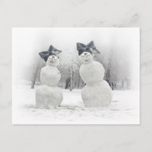 Snowmen met Big Bow-Petten Briefkaart