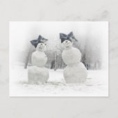 Snowmen met Big Bow-Petten Briefkaart (Voorkant)