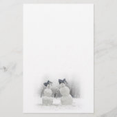 Snowmen met Big Bow-Petten Briefpapier (Voorkant)