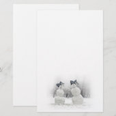 Snowmen met Big Bow-Petten Briefpapier (Voorkant / Achterkant)