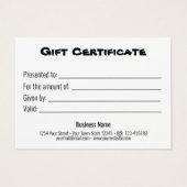 Snowmen met een Wooden Gift Card-teken Visitekaartje (Achterkant)