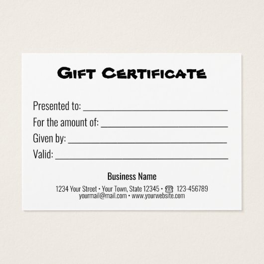 Snowmen met een Wooden Gift Card-teken Visitekaartje (Achterkant)