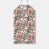 Snowmen met kerstmis, kerstbomen cadeaulabel (Voorkant)