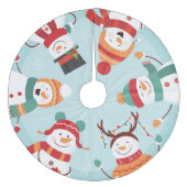 Snowmen met kerstmis Vluienboomrok Fleece Kerstboom Rok (Voorkant)