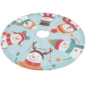 Snowmen met kerstmis Vluienboomrok Fleece Kerstboom Rok (Gekanteld)