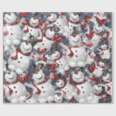 Snowmen met sneeuw cadeaupapier (Vlak)