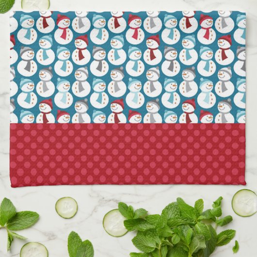 Snowmen Microfiber Kitchen Towel Theedoek (Gevouwen)