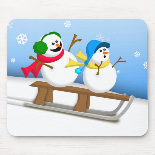 Snowmen Mousepad Muismat (Voorkant)
