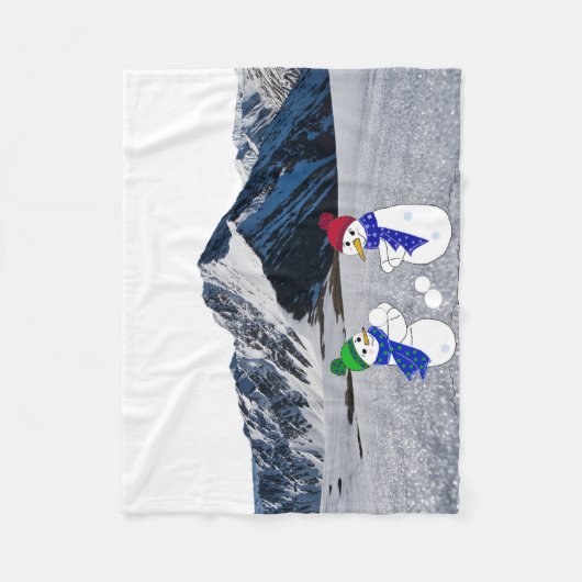 Snowmen op de bergen-rugleuning fleece deken (Voorkant)