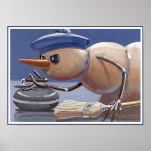 Snowmen op ijs poster