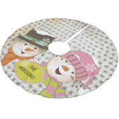  Snowmen Paar Feestdagen Boom Huid Kerstboom Rok (Gekanteld)