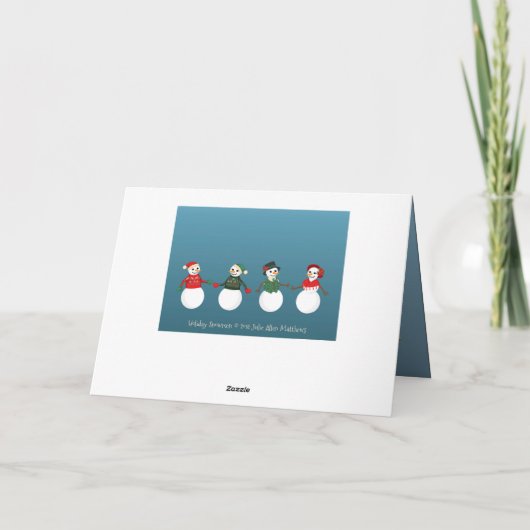 Snowmen Paper Doll Holiday Card Kaart (Achterkant)