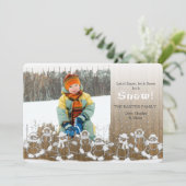 Snowmen Photo Holiday Card Feestdagenkaart (Staand voorkant)