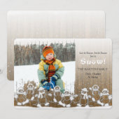 Snowmen Photo Holiday Card Feestdagenkaart (Voorkant / Achterkant)