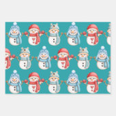 Snowmen Reeks papierbladen voor onmiddellijke verp Inpakpapier Vel (Voorkant 2)