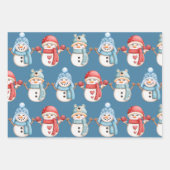 Snowmen Reeks papierbladen voor onmiddellijke verp Inpakpapier Vel (Voorkant)