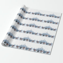 Snowmen Reindeer Cute Kerstbomen Cadeaupapier
