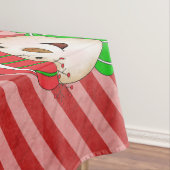 Snowmen Rood en Roze Diagonaal bereik Tablecloth Tafelkleed (Voorbeeld)